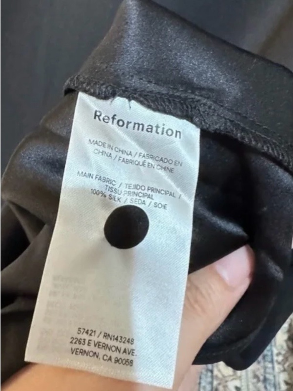 Reformation Provence Silk Dress in Black, brand new, never worn, No flaws. - Picture 6 of 7